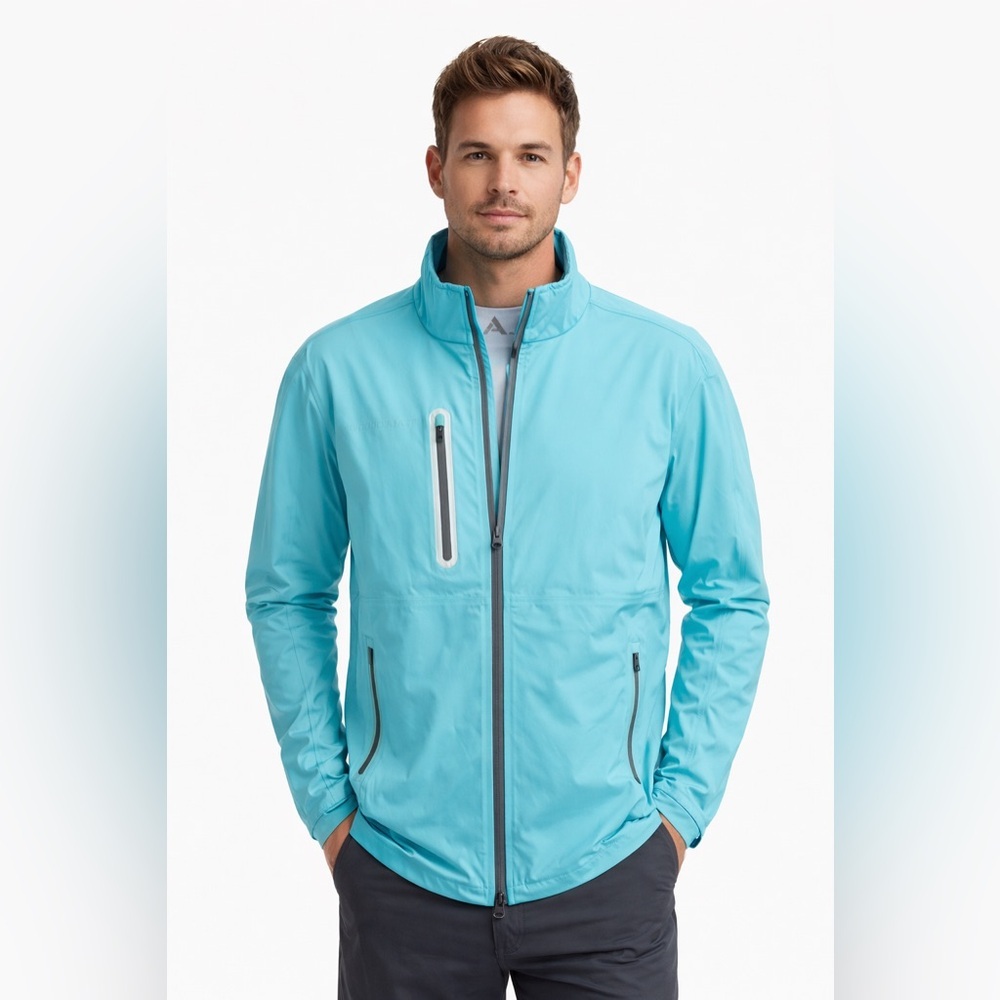 Above The Links Aqua Waterproof Golf Jacket Windproof Stretch Rain Shell Men’s L